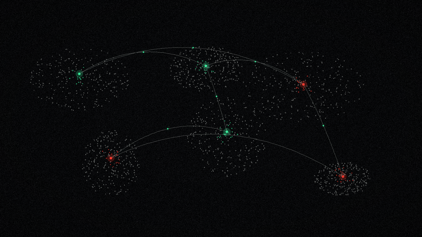 Leevar agent network — nodes and routes across a dotted world map