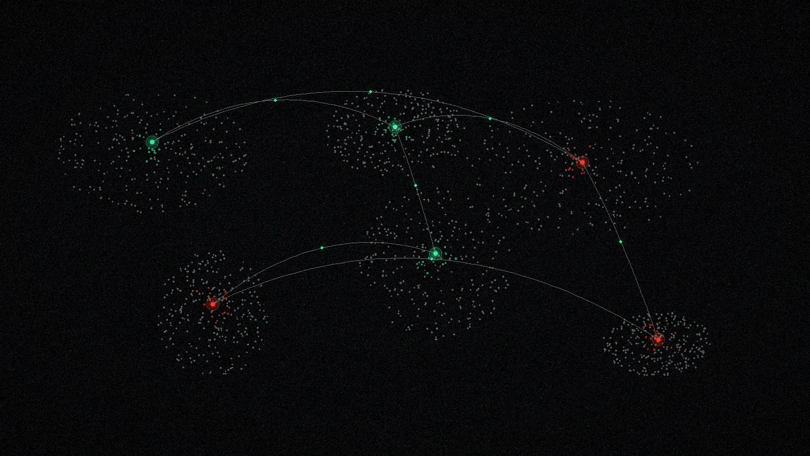 Leevar agent network — nodes and routes across a dotted world map