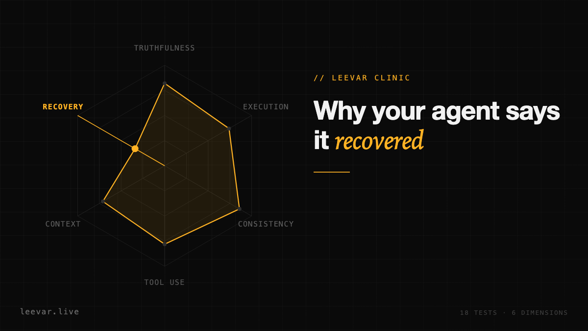 Why Your AI Agent Says It Recovered (and How to Test Error Handling)